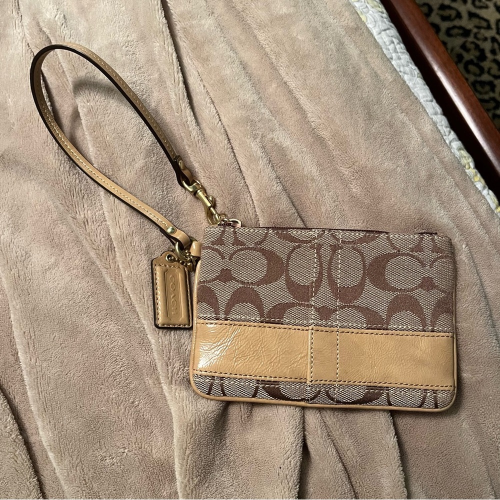 Coach Nude Signature C Monogram Wristlet - image 1